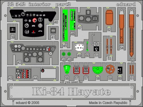 Eduard - Ki-84 Hayate Interior for Hasegawa