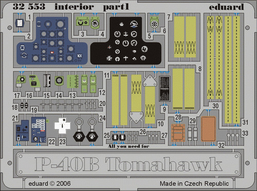 Eduard - P-40B Tomahawk Interior for Trumpeter