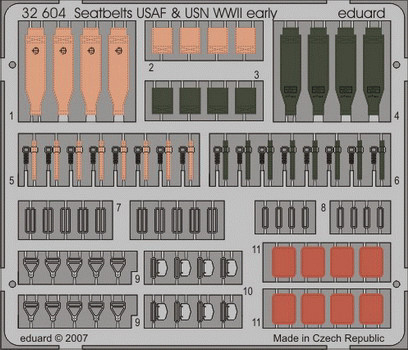 Eduard - Seatbelts USAF and USN WWII Early