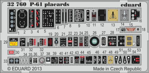 Eduard - P-61 Placards for Hobbyboss