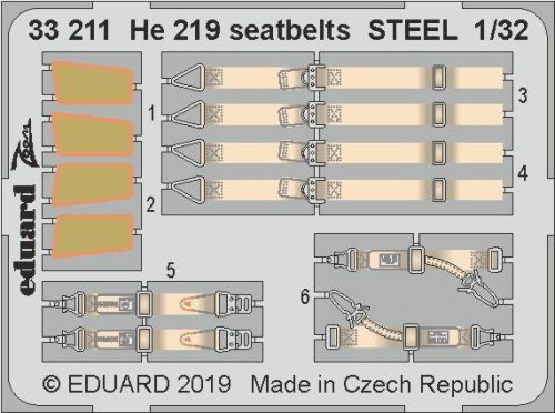 Eduard - He 219 Seatbelts Steel for Revell