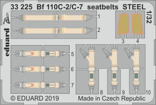 Eduard - Bf 110C-2/C-7 Seatbelts Steel for Revell