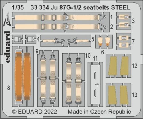 Eduard - Ju 87G-1/2 seatbelts STEEL for BORDER MODEL