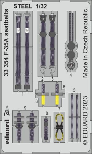 Eduard - F-35A seatbelts STEEL 1/32 TRUMPETER