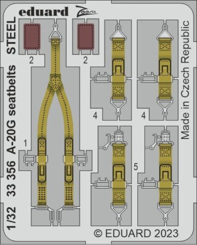 Eduard - A-20G seatbelts STEEL 1/32 HKM