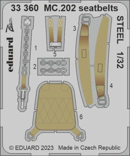 Eduard - MC.202 seatbelts STEEL 1/32 ITALERI