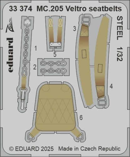 Eduard - MC.205 Veltro seatbelts STEEL  ITALERI