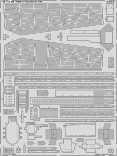 Eduard - SM.79 rear fuselage interior 1/48 EDUARD