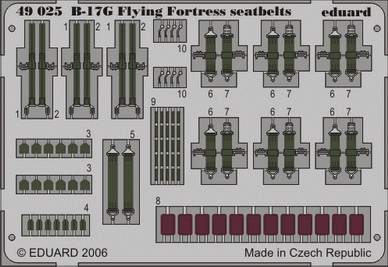 Eduard - B-17G Flying Fortress seatbelts for Revell/Monogram