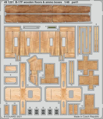 Eduard - B-17F wooden floors & ammo boxes 1/48 for HKM