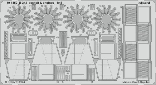 Eduard - B-24J cockpit & engines  HOBBY BOSS