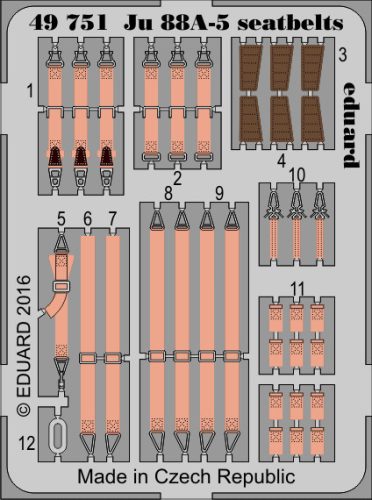 Eduard - Ju 88A-5 seatbelts for ICM