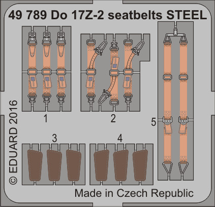 Eduard - Do 17Z-2 seatbelts STEEL for ICM