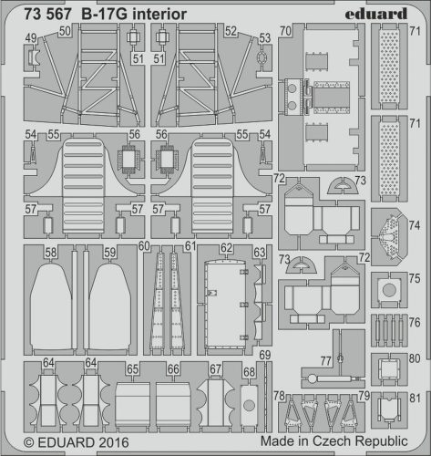 Eduard - B-17G cockpit interior for Airfix