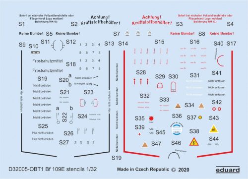 Eduard - Bf 109E stencils for Eduard