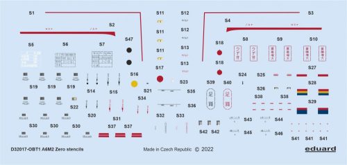Eduard - A6M2 Stencils For Tamiya