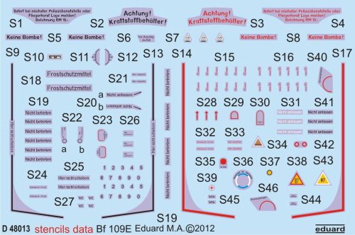 Eduard - Bf 109E stencils