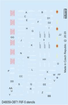 Eduard - F6F-5 stencils for Eduard