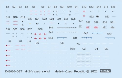 Eduard - Mi-24V stencils Czech for Zvezda