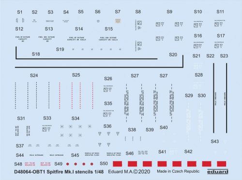 Eduard - Spitfire Mk.I stencils for Eduard