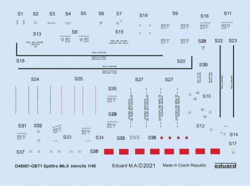 Eduard - Spitfire Mk.II stencils for Eduard