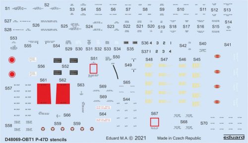 Eduard - P-47D stencils for Eduard,Tamiya