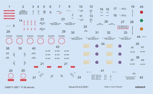 Eduard - P-38 stencils 1/48 for TAMIYA/ACADEMY/HASEGAWA