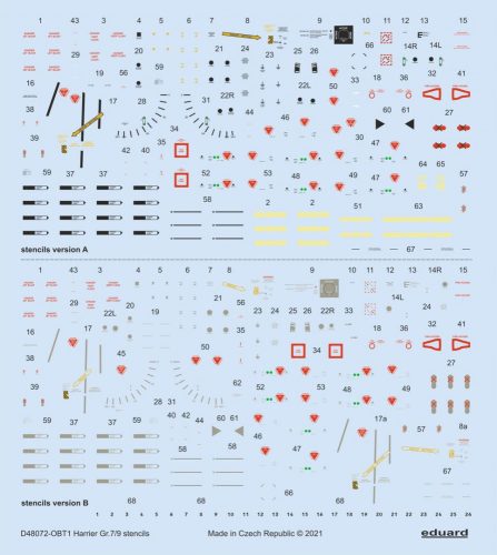 Eduard - Harrier Gr.7/9 stencils for REVELL/HASEGAWA