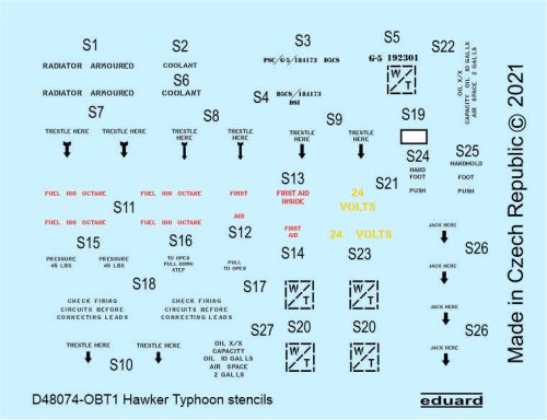 Eduard - Hawker Typhoon stencils for HASEGAWA