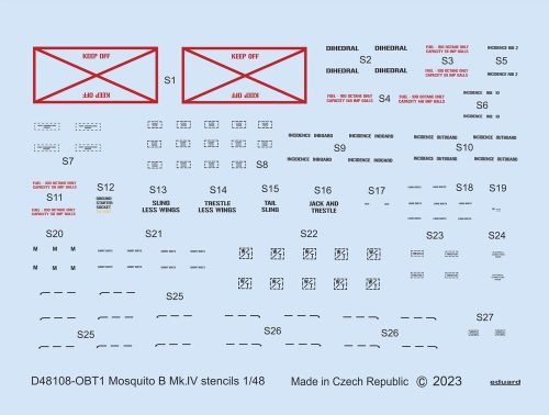 Eduard - Mosquito B Mk.IV stencils for TAMIYA/REVELL