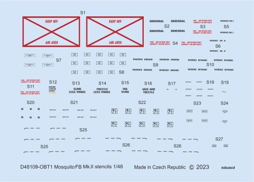 Eduard - Mosquito FB Mk.II stencils 1/48 for TAMIYA