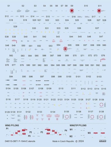 Eduard - F-104A/C stencils 1/48 KINETIC
