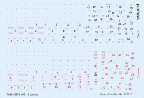 Eduard - MiG-15/ MiG-15bis stencils for Eduard