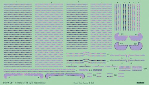 Eduard - Fokker D.VII rib tapes 4color lozenge for Eduard