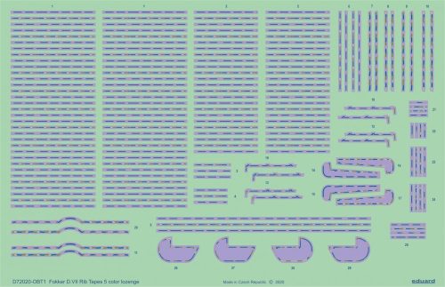 Eduard - Fokker D.VII rib tapes 5color lozenge for Eduard