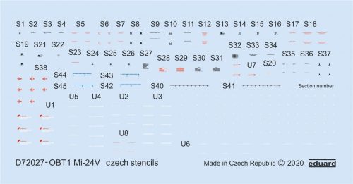 Eduard - Mi-24V stencils Czech for Zvezda