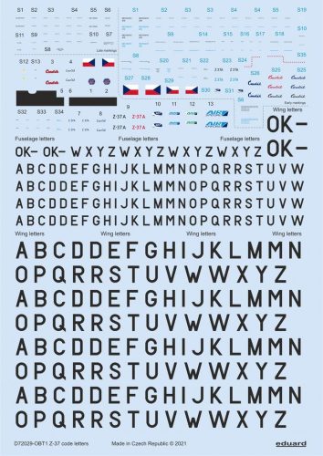 Eduard - Z-37 stencils, code letters & labels for Eduard