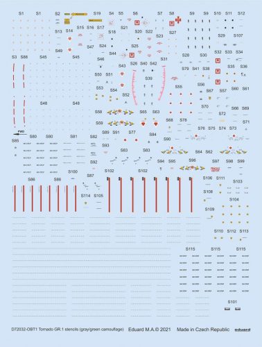 Eduard - Tornado GR.1 stencils (gray/green camouflage) 1/72 for REVELL