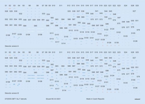 Eduard - Su-7 Stencils 1/72 For Modelsvit