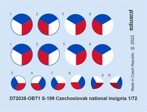 Eduard - S-199 Czechoslovak National Insignia