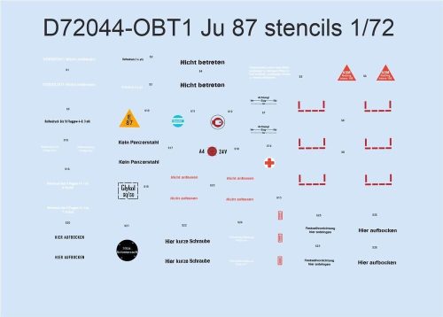 Eduard - Ju 87 stencils for ACADEMY/AIRFIX/ITALERI/REVELL