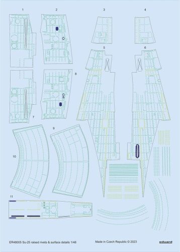 Eduard - Su-25 raised rivets & surface details for ZVEZDA