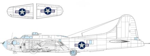 Eduard - B-17F US national insignia w/ blue outline 1/48