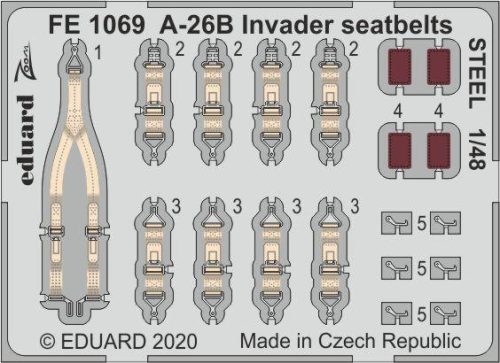 Eduard - A-26B Invader seatbelts STEEL for ICM