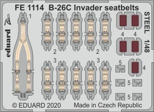 Eduard - B-26C Invader seatbelts STEEL for ICM