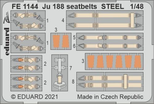 Eduard - Ju 188 seatbelts STEEL for REVELL