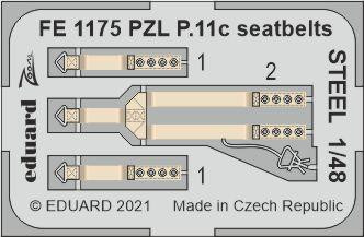 Eduard - PZL P.11c seatbelts STEEL 1/48 for ARMA HOBBY