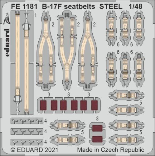 Eduard - B-17F seatbelts STEEL for HKM