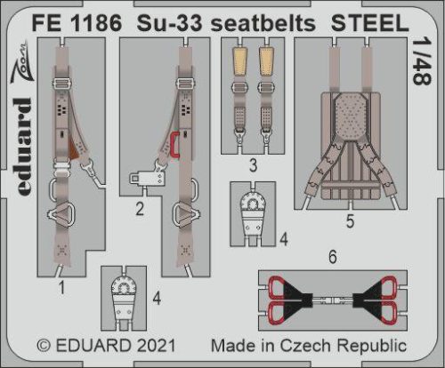 Eduard - Su-33 seatbelts STEEL 1/48 for MINIBASE