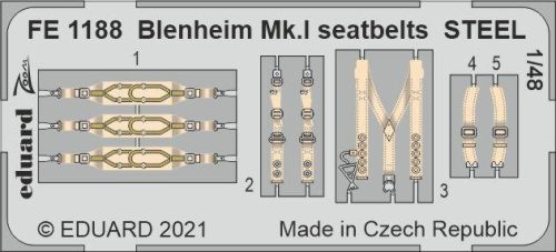 Eduard - Blenheim Mk.I seatbelts STEEL for AIRFIX